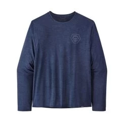 PATAGONIA M'S L/S CAP COOL DAILY GRAPHIC SHIRT CLEAN CLIMB HEX NEW NAVY X-DYE 23 -Magasin de matériel d'alpinisme 9 105166 m s l s cap cool daily graphic shirt clean climb hex new navy x dye 45190 cnex 03