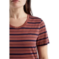 ICEBREAKER W WAVE SS TEE STRIPE GRAPE/MIDNIGHT NAVY/S 22 -Magasin de matériel d'alpinisme 9 105980 w wave ss tee stripe grape midnight navy s ib0a56dj475 04