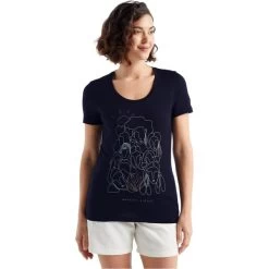 ICEBREAKER W TECH LITE II SS SCOOP TEE W CIRCLE MIDNIGHT NAVY 22