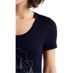 ICEBREAKER W TECH LITE II SS SCOOP TEE W CIRCLE MIDNIGHT NAVY 22 -Magasin de matériel d'alpinisme 9 108125 w tech lite ii ss scoop tee w circle midnight navy ib0a56dy401 03
