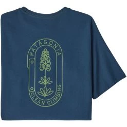 PATAGONIA M'S CLEAN CLIMB TRADE RESPONSIBILI-TEE CLEAN CLIMB BLOOM TIDEPOOL BLUE 23 -Magasin de matériel d'alpinisme 9 110706 m s clean climb trade responsibili tee clean climb bloom tidepool blue 37589 ccti 03