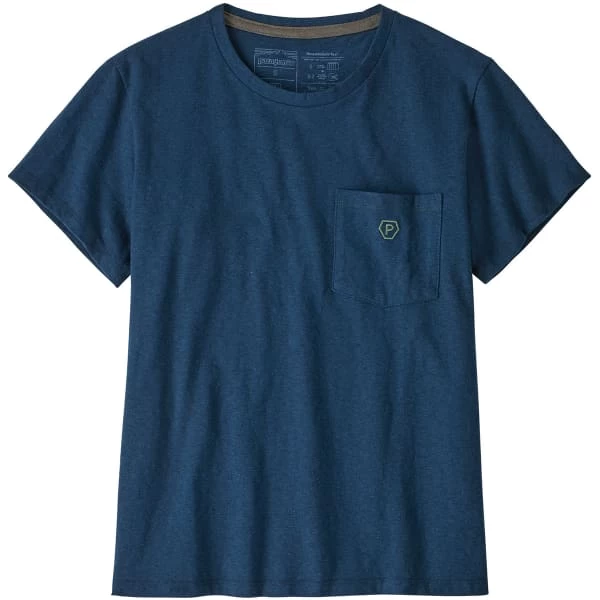 PATAGONIA W'S CLEAN CLIMB BLOOM POCKET RESPONSIBILI-TEE TIDEPOOL BLUE 23 3 PATAGONIA W'S CLEAN CLIMB BLOOM POCKET RESPONSIBILI-TEE TIDEPOOL BLUE 23
