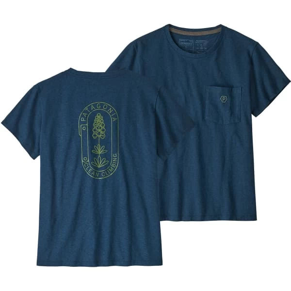 PATAGONIA W'S CLEAN CLIMB BLOOM POCKET RESPONSIBILI-TEE TIDEPOOL BLUE 23 7 PATAGONIA W'S CLEAN CLIMB BLOOM POCKET RESPONSIBILI-TEE TIDEPOOL BLUE 23 – Image 5
