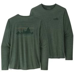 PATAGONIA M'S L/S CAP COOL DAILY GRAPHIC SHIRT '73 SKYLINE: PINYON GREEN X-DYE 23