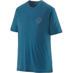 PATAGONIA M'S CAP COOL MERINO GRAPHIC SHIRT CLEAN CLIMB HEX: WAVY BLUE 23