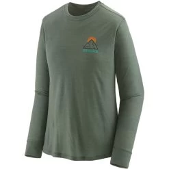 PATAGONIA W'S L/S CAP COOL MERINO GRAPHIC SHIRT SLOW GOING: HEMLOCK GREEN 23
