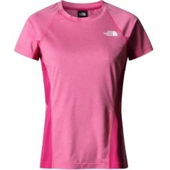 THE NORTH FACE W AO TEE FUSCHIA PINK WHT HEATHER/TNF BLK 23