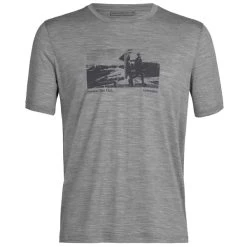 ICEBREAKER M TECH LITE II SS TEE NATURAL RUN CLUB METRO HTHR 22