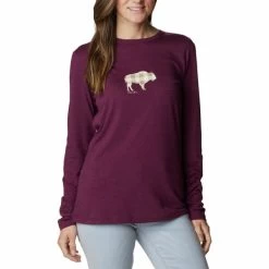 COLUMBIA HIDDEN HAVEN LS TEE MARIONBERRY HEATHER 23