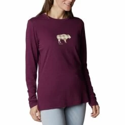 COLUMBIA HIDDEN HAVEN LS TEE MARIONBERRY HEATHER 23 -Magasin de matériel d'alpinisme 9 117109 hidden haven ls tee marionberry heather 1960003 616 03