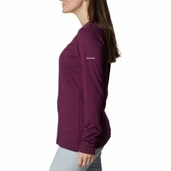 COLUMBIA HIDDEN HAVEN LS TEE MARIONBERRY HEATHER 23 -Magasin de matériel d'alpinisme 9 117109 hidden haven ls tee marionberry heather 1960003 616 04