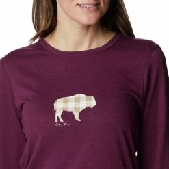 COLUMBIA HIDDEN HAVEN LS TEE MARIONBERRY HEATHER 23 -Magasin de matériel d'alpinisme 9 117109 hidden haven ls tee marionberry heather 1960003 616 05