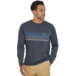 PATAGONIA M'S L/S CAP COOL DAILY GRAPHIC SHIRT LINE LOGO RIDGE STRIPE: SMOLDER BLUE X-DYE 22 -Magasin de matériel d'alpinisme 9 121231 45190 libx 03