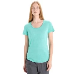 ICEBREAKER MERINO W SPHERE II SS SCOOP TEE FRESH HTHR 23 -Magasin de matériel d'alpinisme 9 124867 ib0a56ey832 03