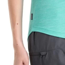 ICEBREAKER MERINO W SPHERE II SS SCOOP TEE FRESH HTHR 23 -Magasin de matériel d'alpinisme 9 124867 ib0a56ey832 06