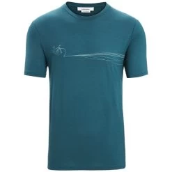 ICEBREAKER MERINO M TECH LITE II SS TEE CADENCE PATHS GREEN GLORY 23