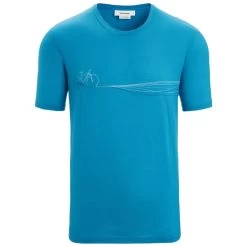 ICEBREAKER MERINO M TECH LITE II SS TEE CADENCE PATHS GEO BLUE 23