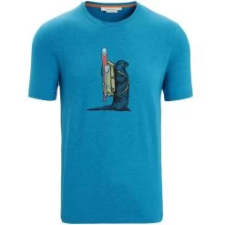 ICEBREAKER MERINO M CENTRAL CLASSIC SS TEE OTTER PADDLE GEO BLUE 23