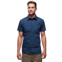 BLACK DIAMOND M SS SOLUTION SHIRT INK BLUE-CARABINER PRINT 23